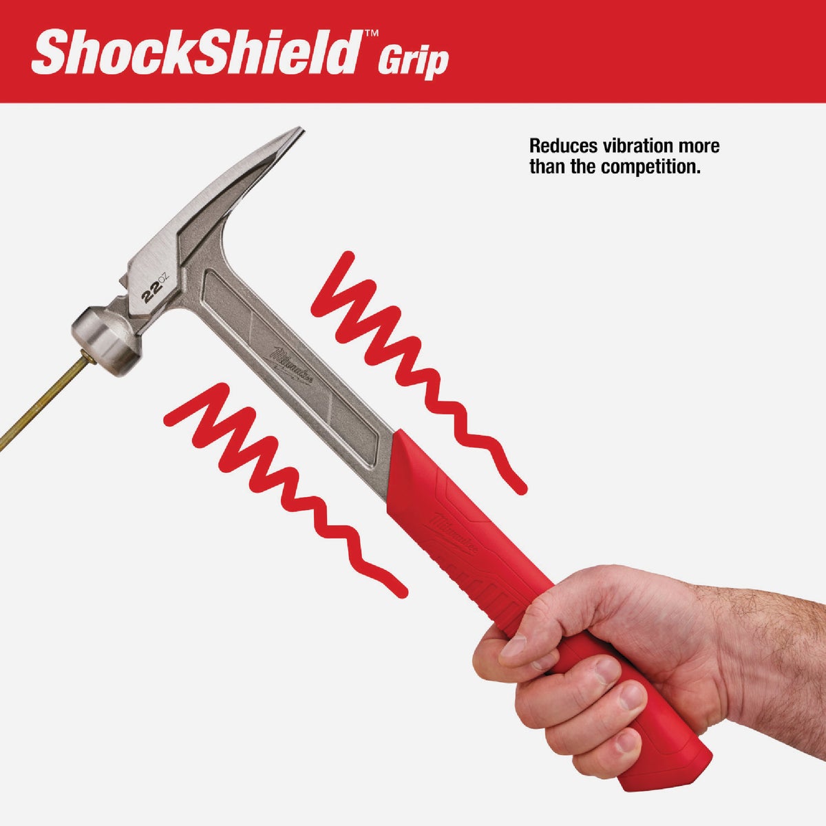 Milwaukee 22 Oz. Smooth-Face Framing Hammer with Steel I-Beam Handle Image 5