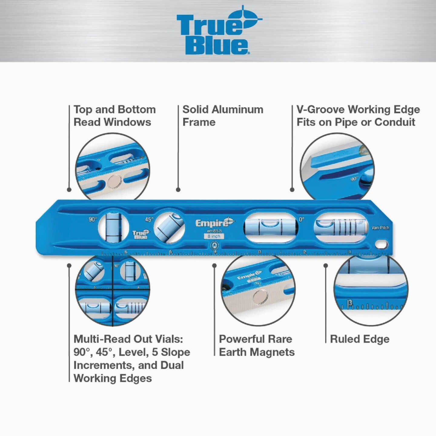 Empire True Blue 8 In. Die Cast Torpedo Level Image 7