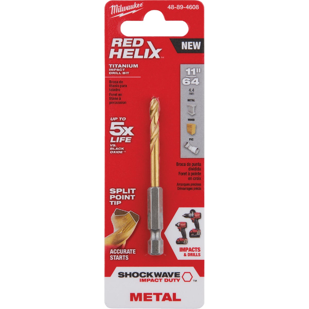 Milwaukee SHOCKWAVE Impact Duty 11/64 In. Titanium Hex Shank Drill Bit Image 3