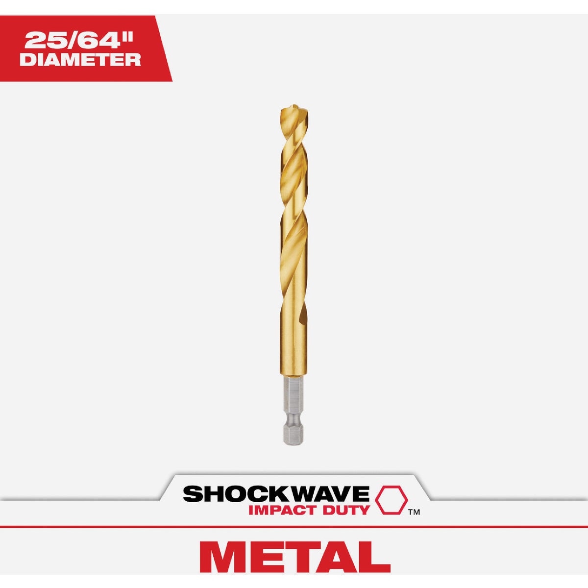 Milwaukee SHOCKWAVE Impact Duty 25/64 In. Titanium Hex Shank Drill Bit Image 1