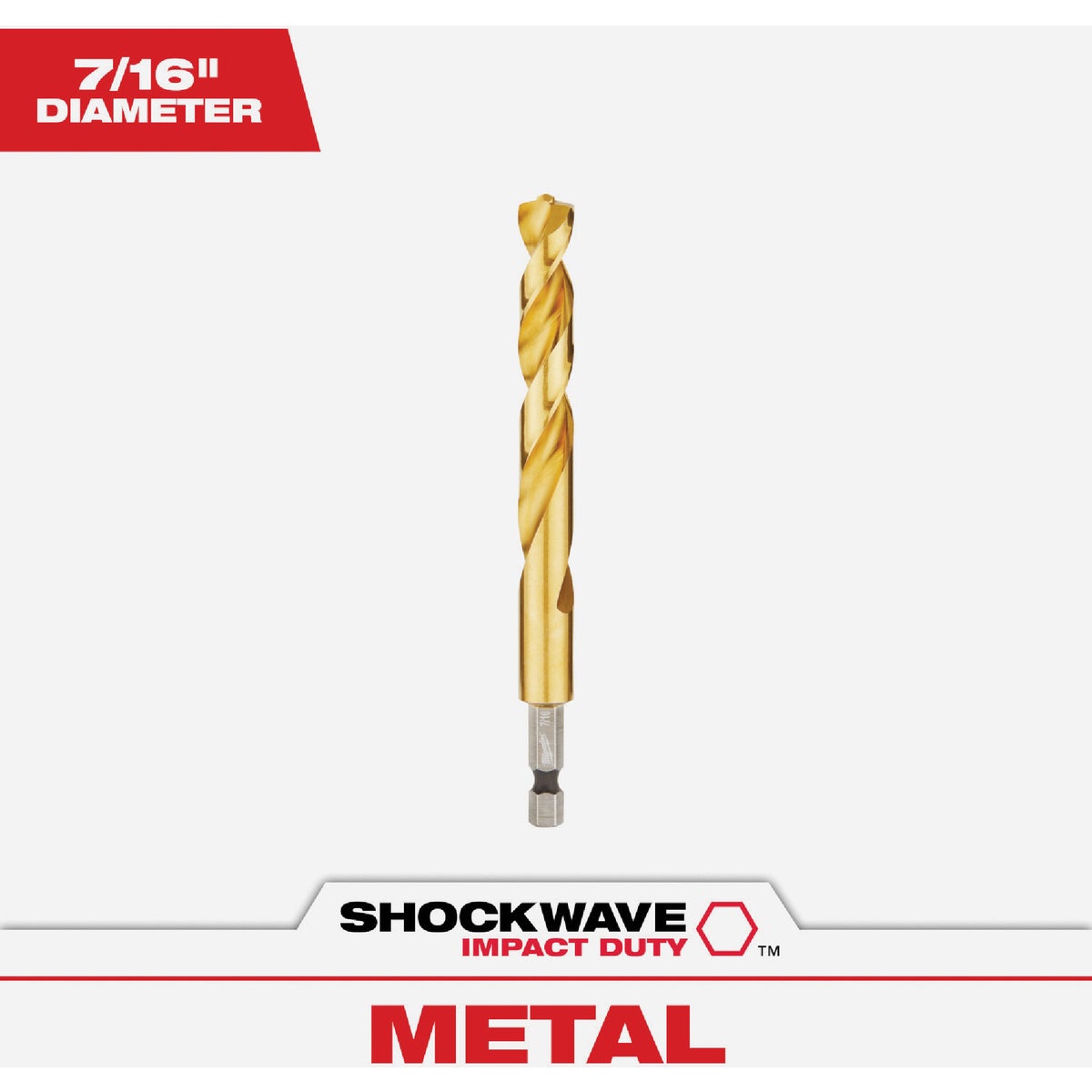 Milwaukee SHOCKWAVE Impact Duty 7/16 In. Titanium Hex Shank Drill Bit Image 1
