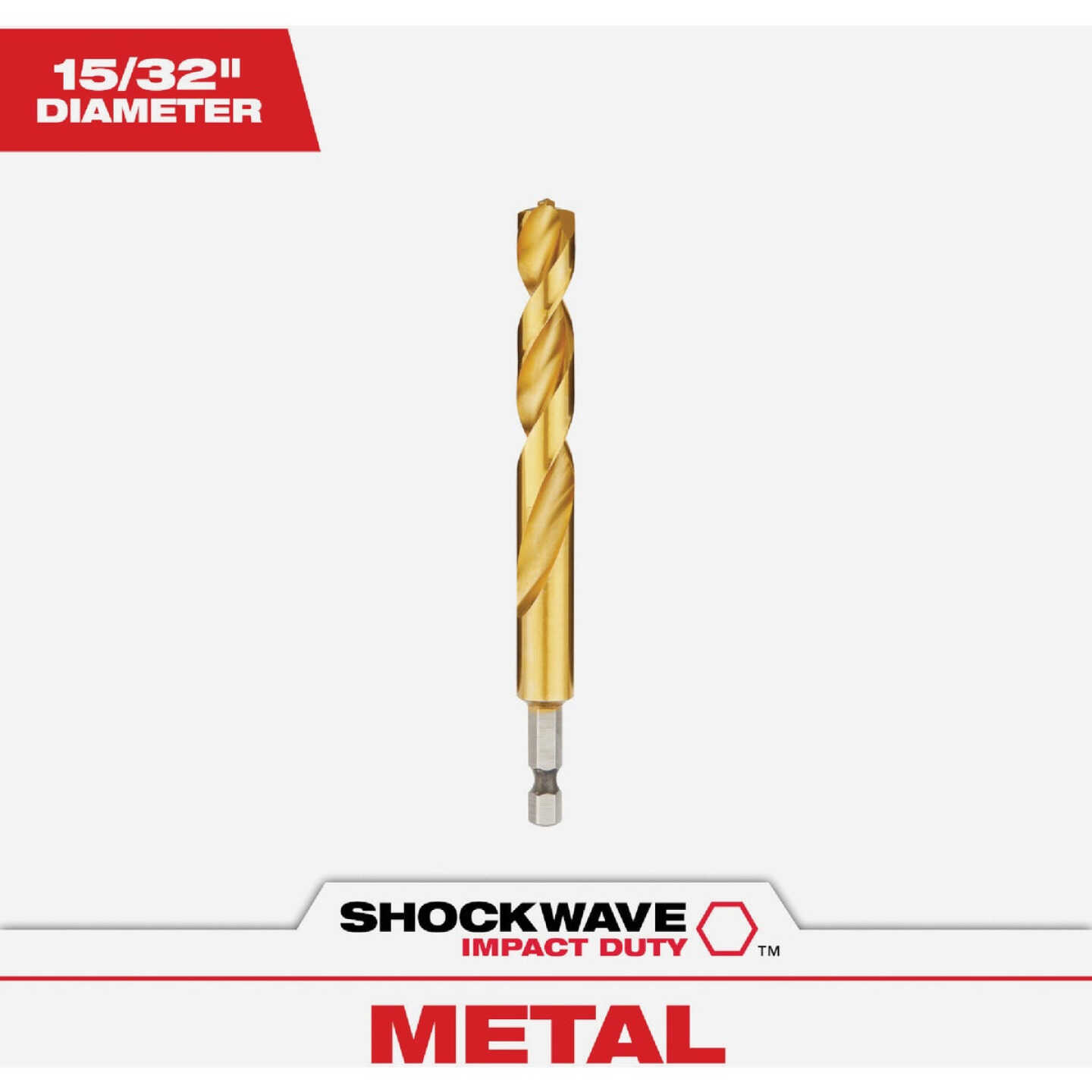 Milwaukee SHOCKWAVE Impact Duty 15/32 In. Titanium Hex Shank Drill Bit Image 1