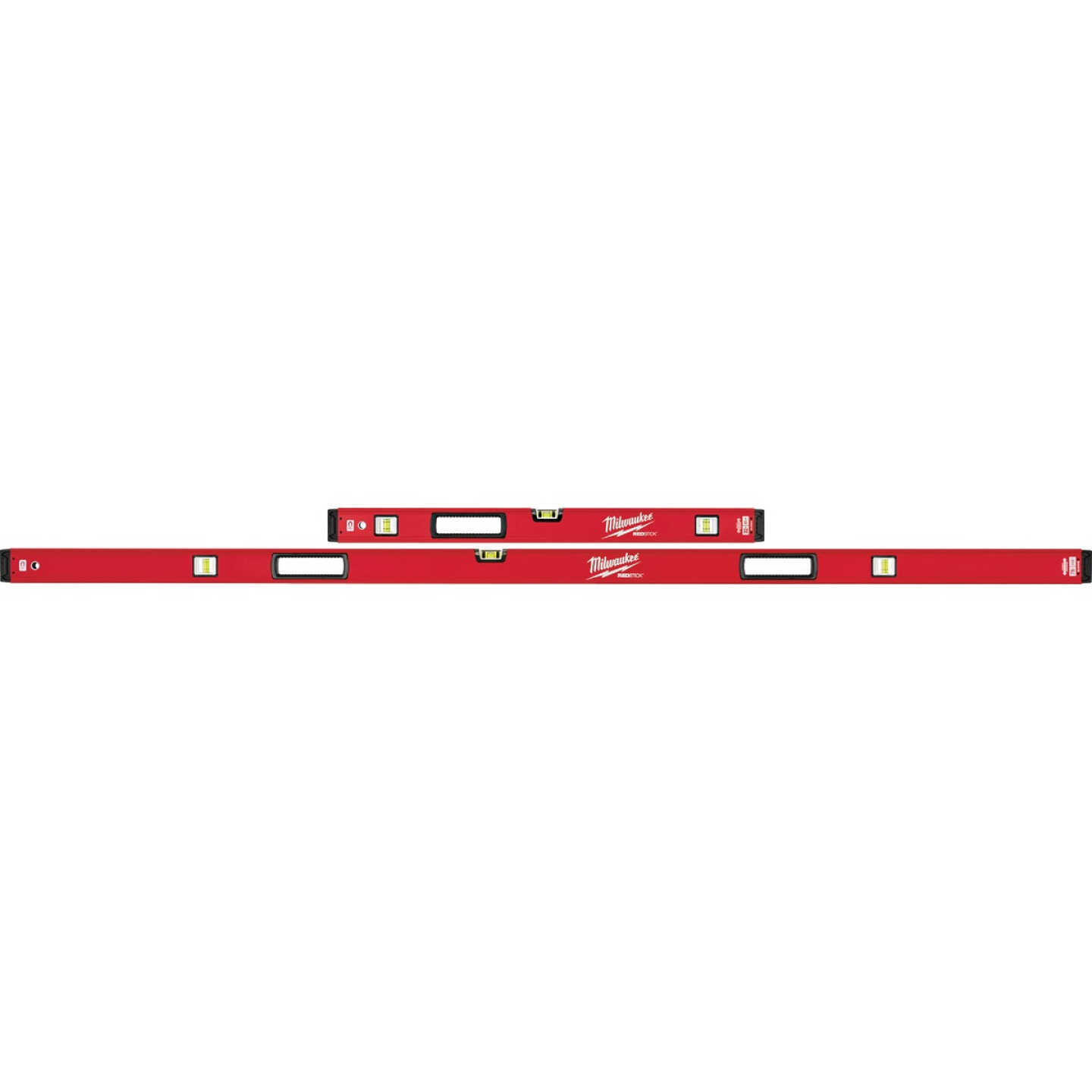 Milwaukee Redstick 78 In. and 32 In. Aluminum Magnetic Box Level Set Image 1
