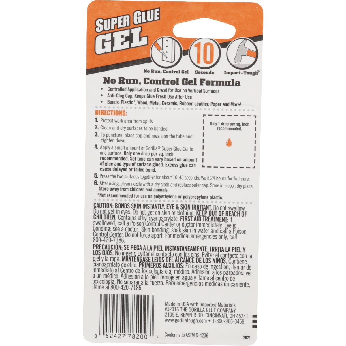 Gorilla 0.11 Oz. Super Glue Gel (2-Pack) Image 4