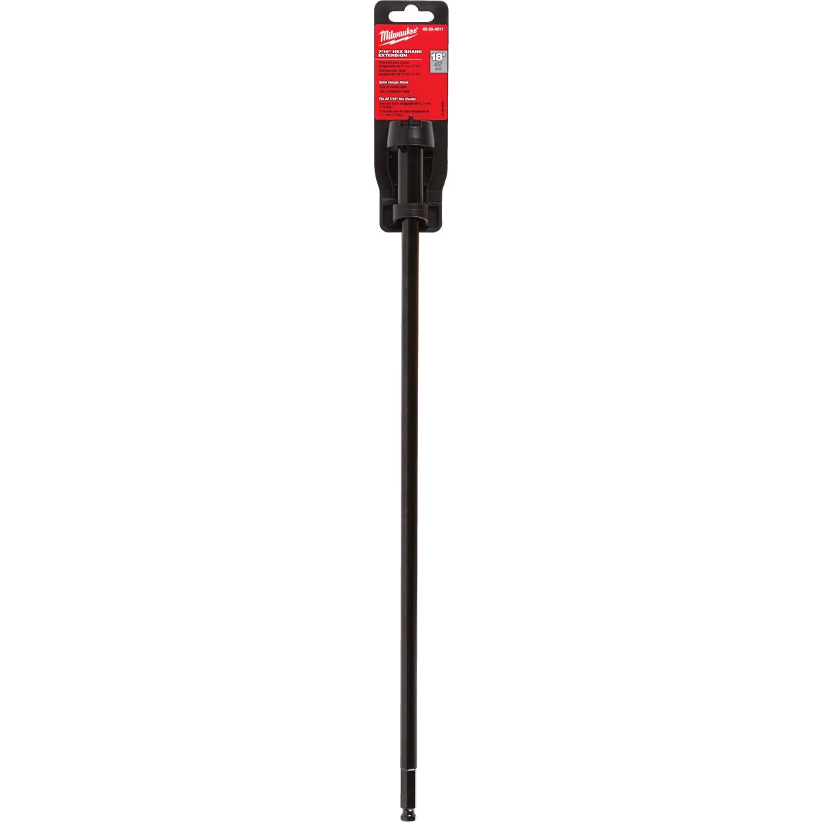 Milwaukee 18 In. 7/16 In. Hex-Wrench Drill Bit Extension Image 2