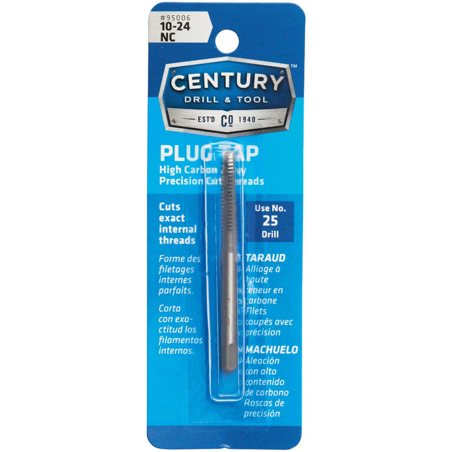 Century Drill & Tool 10-24 Carbon Steel National Coarse Tap-Plug Image 1