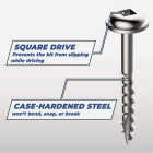 Kreg #8 x 1 In. Square Coarse Thread Maxi-Loc Head Zinc Pocket-Hole Screw (100 Ct.) Image 3