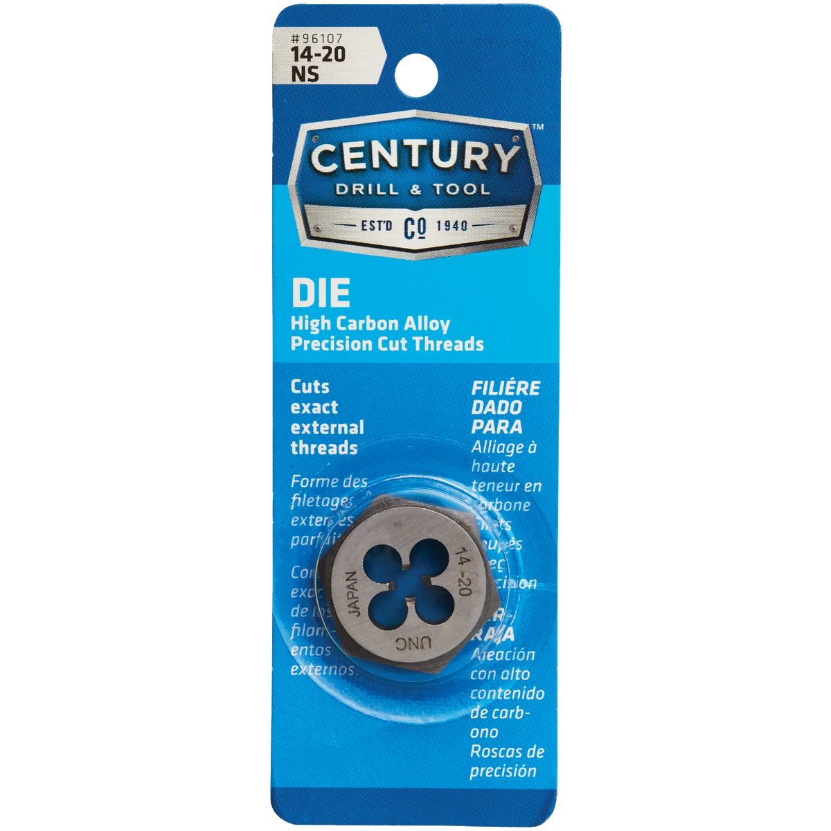 Century Drill & Tool 14-20 National Standard 1 In. Across Flats Fractional Hexagon Die  Image 1