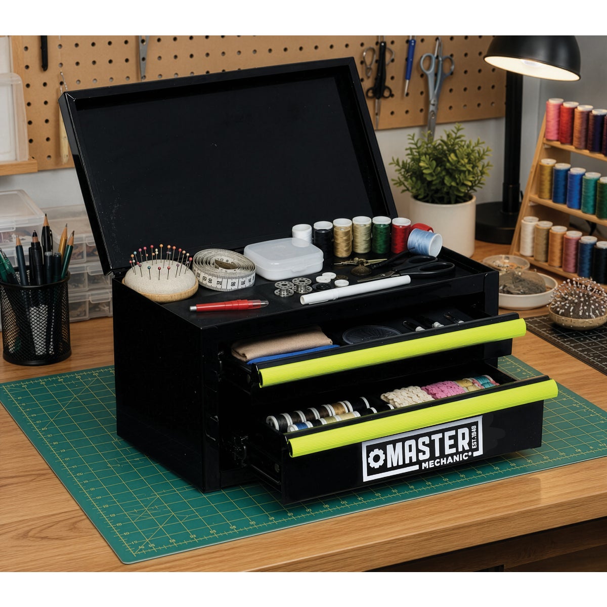 Master Mechanic 10.6 In. 2-Drawer Metal Mini Tool Box Image 2