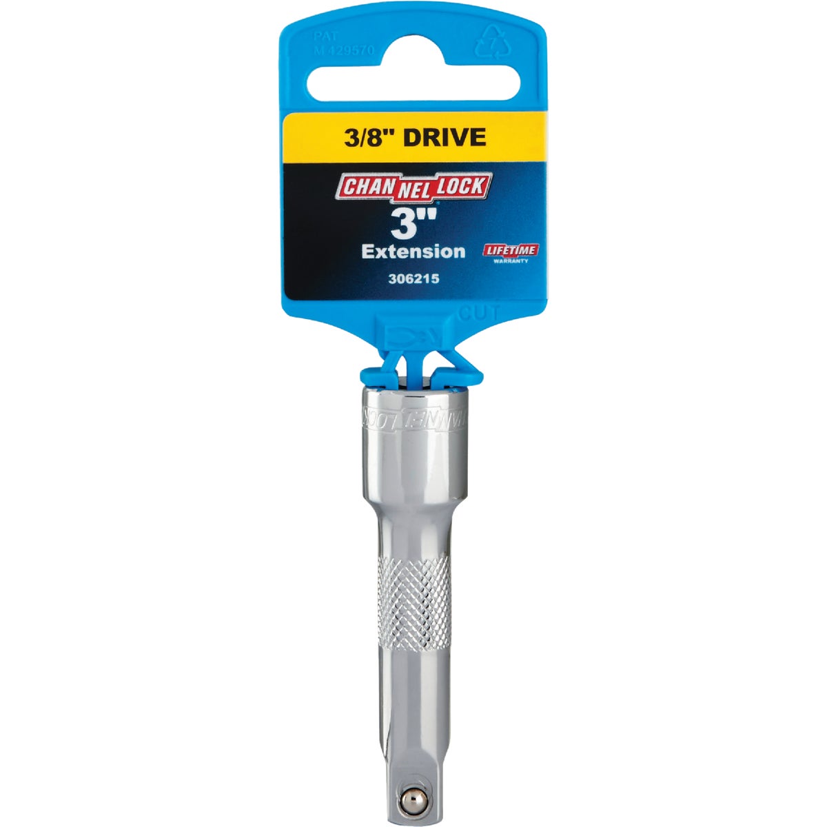 Channellock 3/8 In. Drive 3 In. Long Socket Extension with Textured Band Image 2