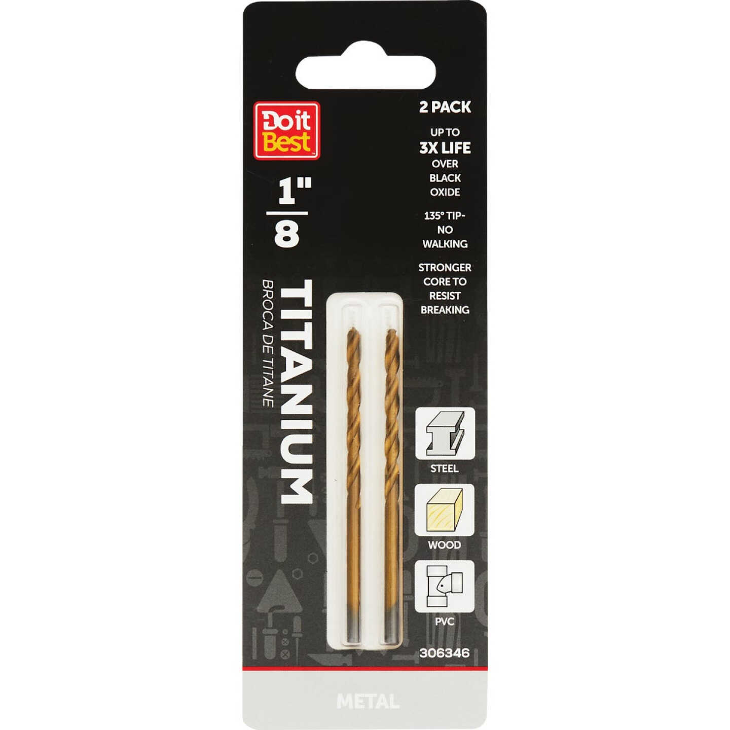 Do it Best 1/8 In. Titanium Drill Bit (2-Pack) Image 1