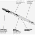 Bosch 4 In. x 10 TPI T-Shank HCS Reverse Cut Jig Saw Blade for Wood (5-Pack) Image 2