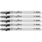 Bosch 4 In. x 10 TPI T-Shank HCS Reverse Cut Jig Saw Blade for Wood (5-Pack) Image 1