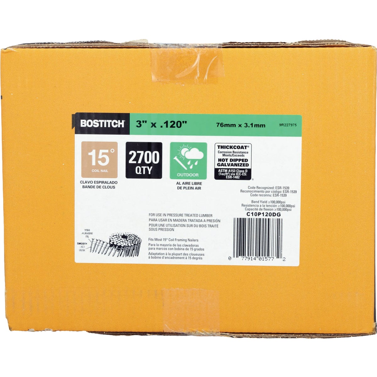 Bostitch 3 In. x 0.120 In. 15 Deg. Coil Framing Nails (2700-Count) Image 2