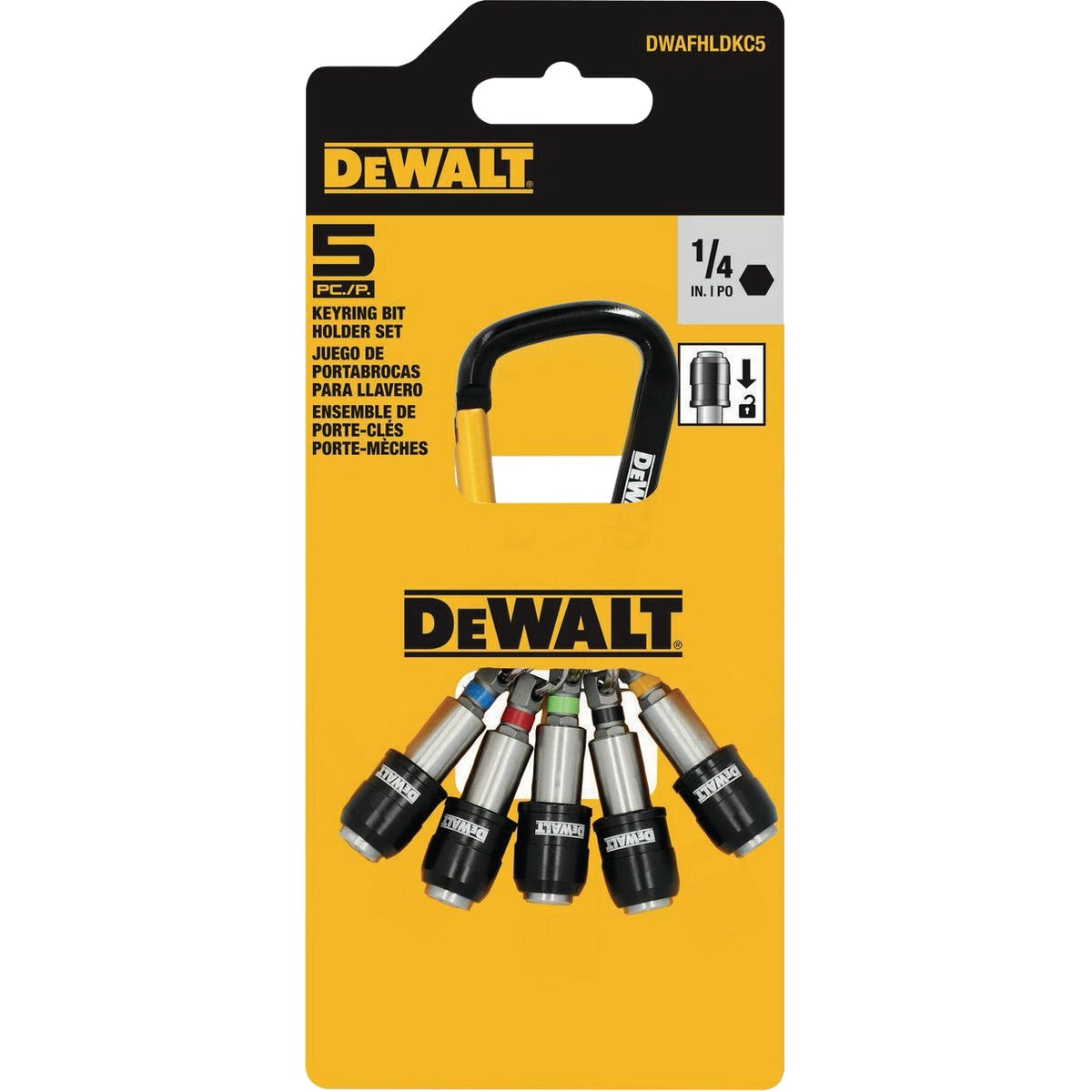DEWALT Screwdriver Bit Holder Set with Carabiner (5-Piece) Image 4