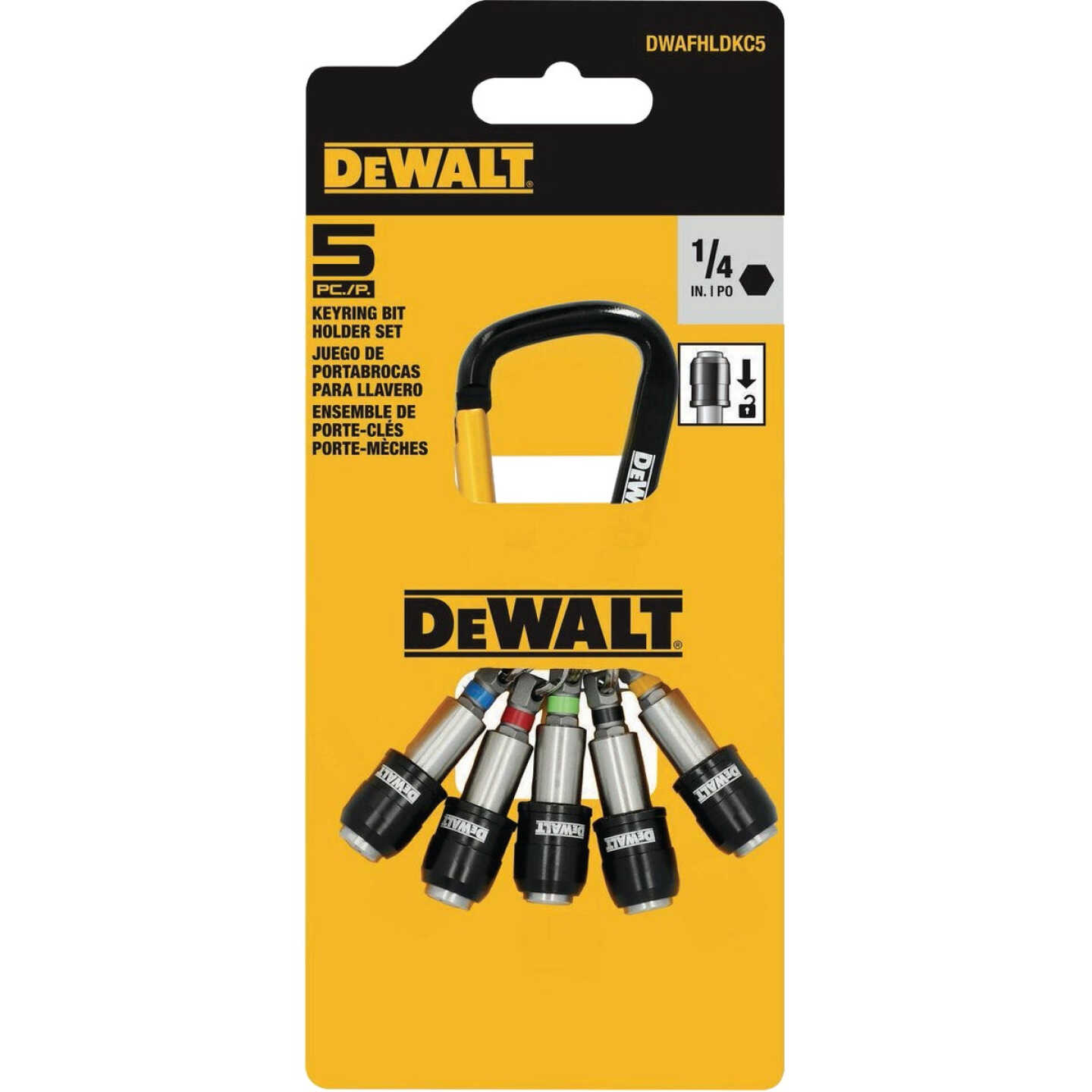 DEWALT Screwdriver Bit Holder Set with Carabiner (5-Piece) Image 4