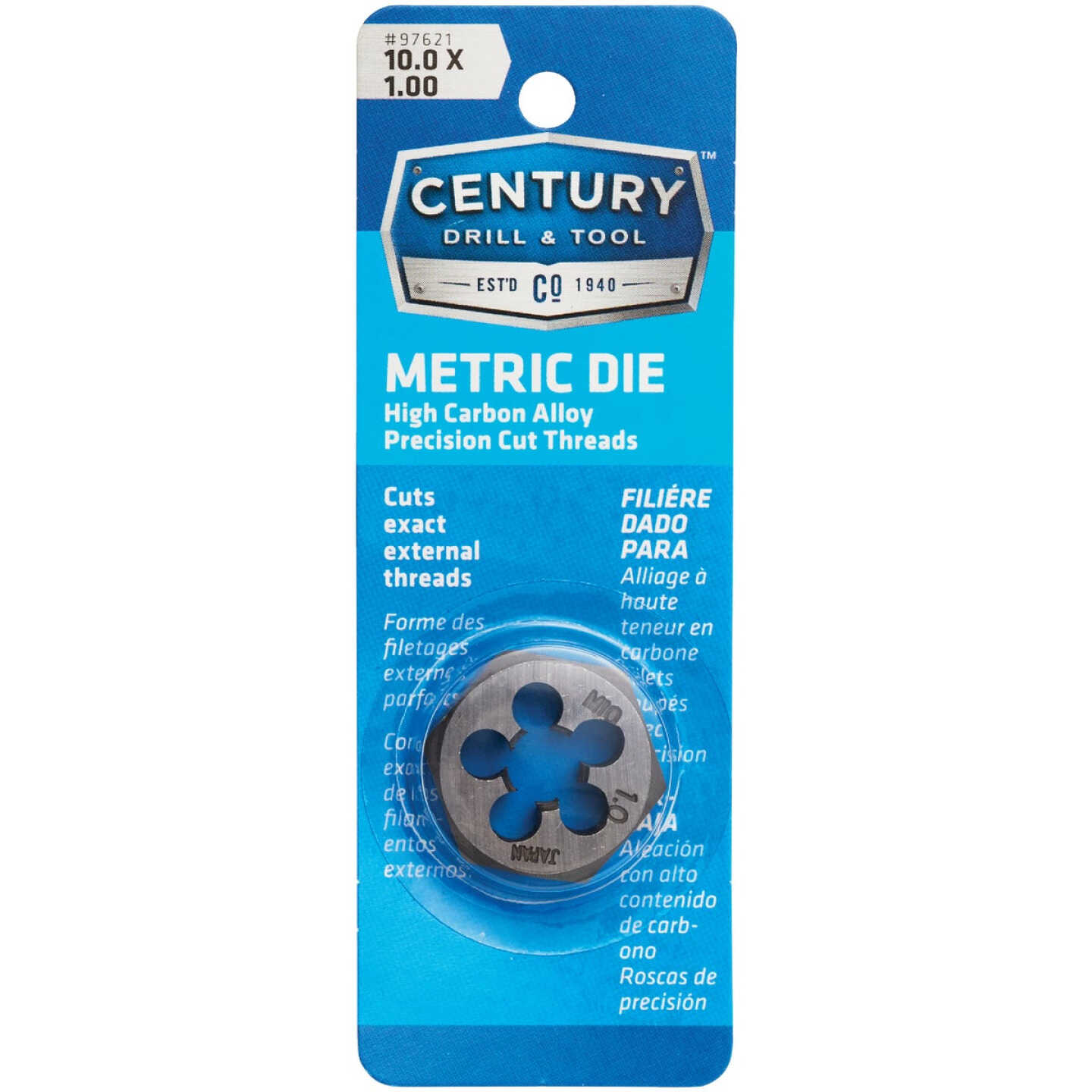 Century Drill & Tool 10.0x1.00 NPT 1 In. Across Flats Hexagon Pipe Die Image 1