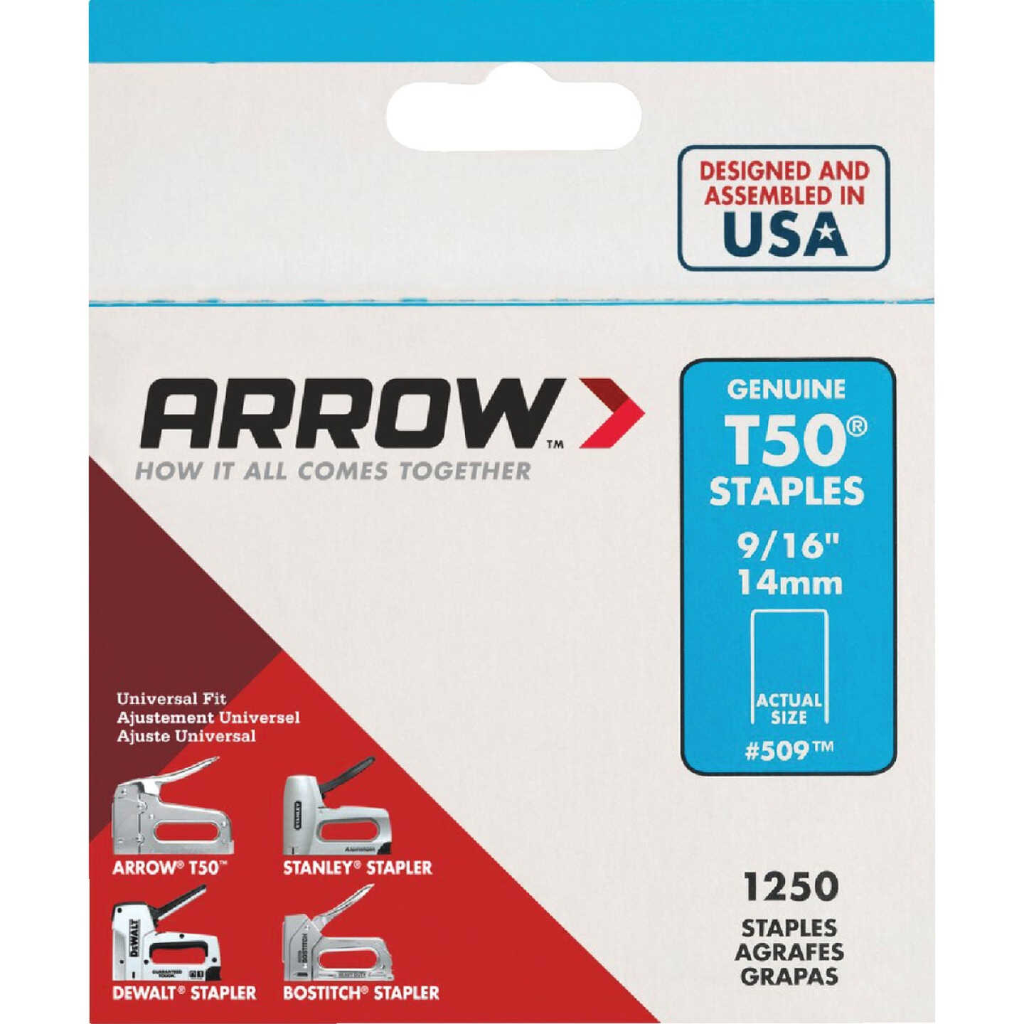 Arrow T50 Heavy-Duty Staple, 9/16 In. (1250-Pack) Image 1