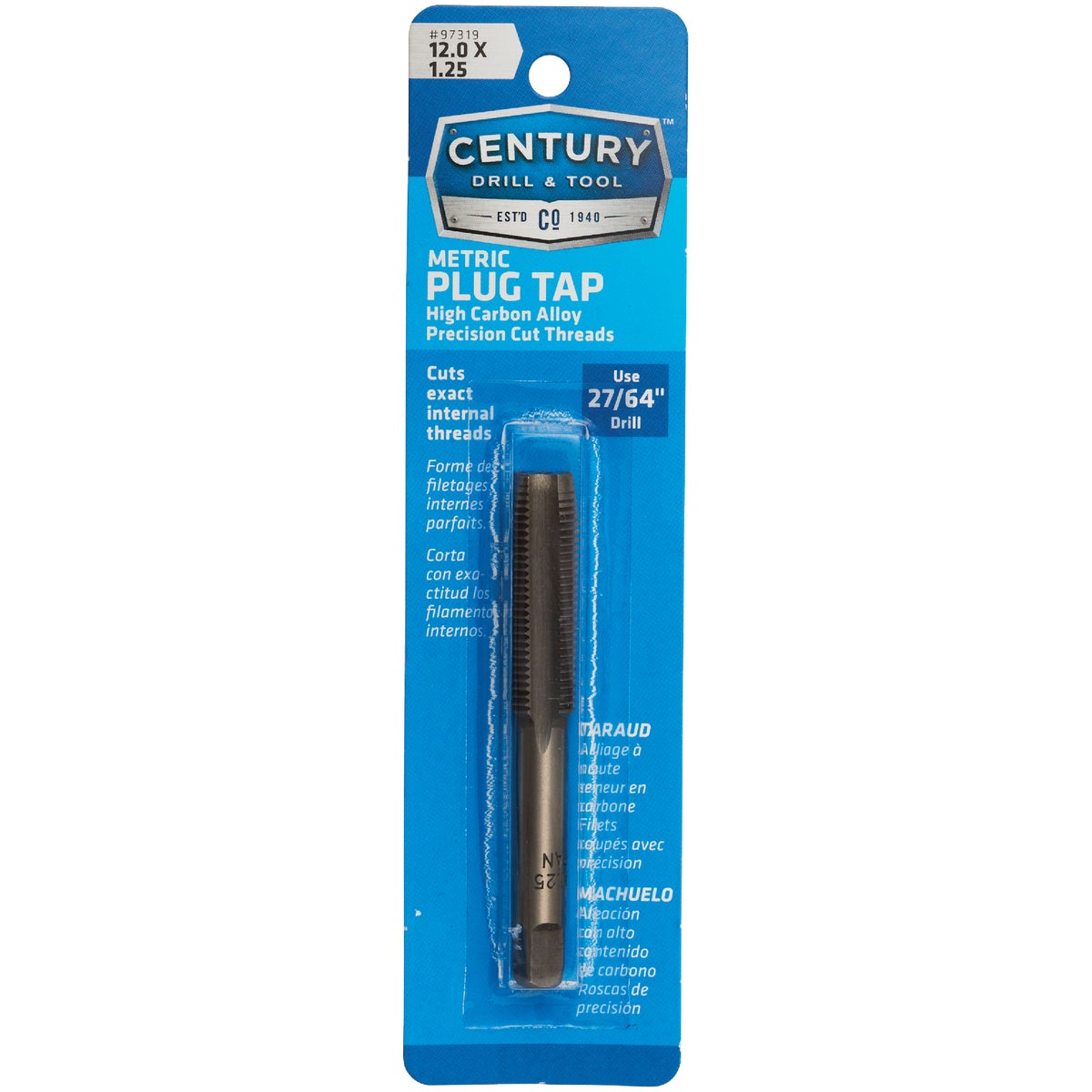 Century Drill & Tool 12.0x1.25 Carbon Steel Metric Tap Image 1