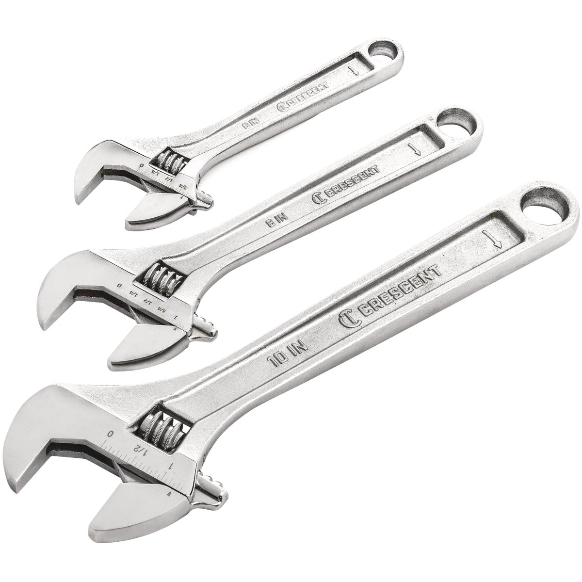 Crescent 6 In., 8 In., 10 In. Adjustable Wrench Set (3-Piece) Image 1