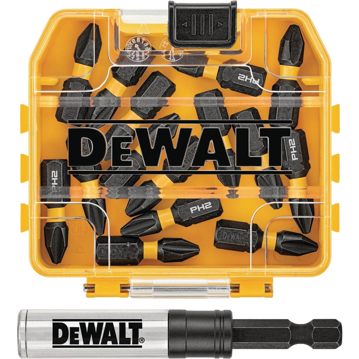DEWALT Elite Series 1/4 In. x 1 In. Phillips Impact Driver Bit Set (15-Piece) with 3 In. Magnetic Bit Holder