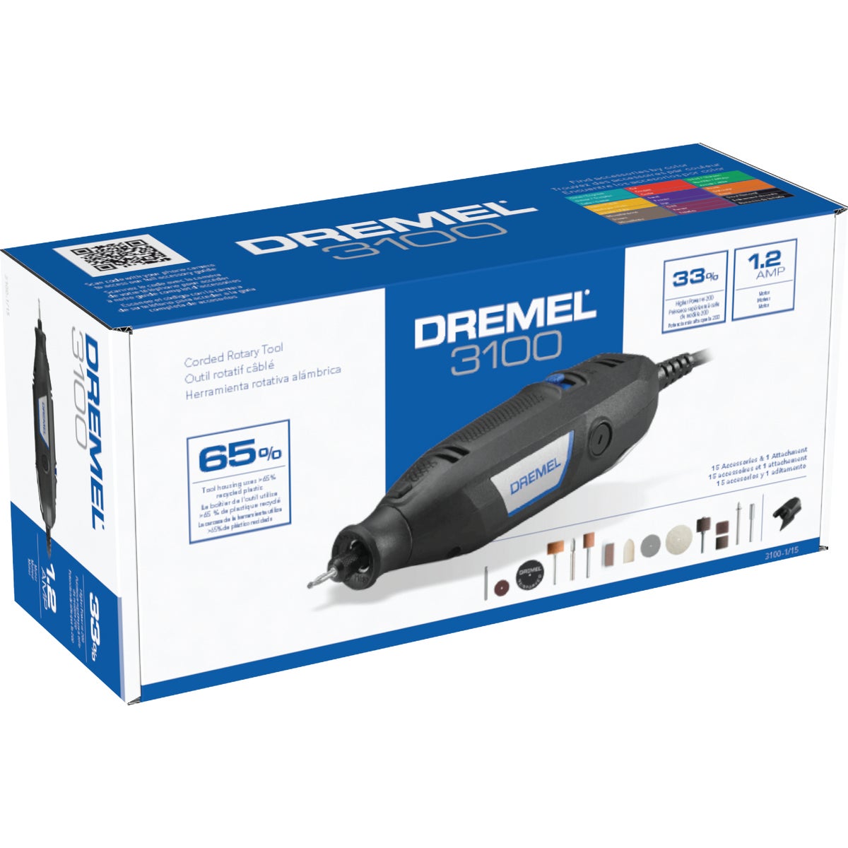 Dremel 3100 1.2-Amp Variable Speed Electric Rotary Tool Kit with (15) Accessories Image 8