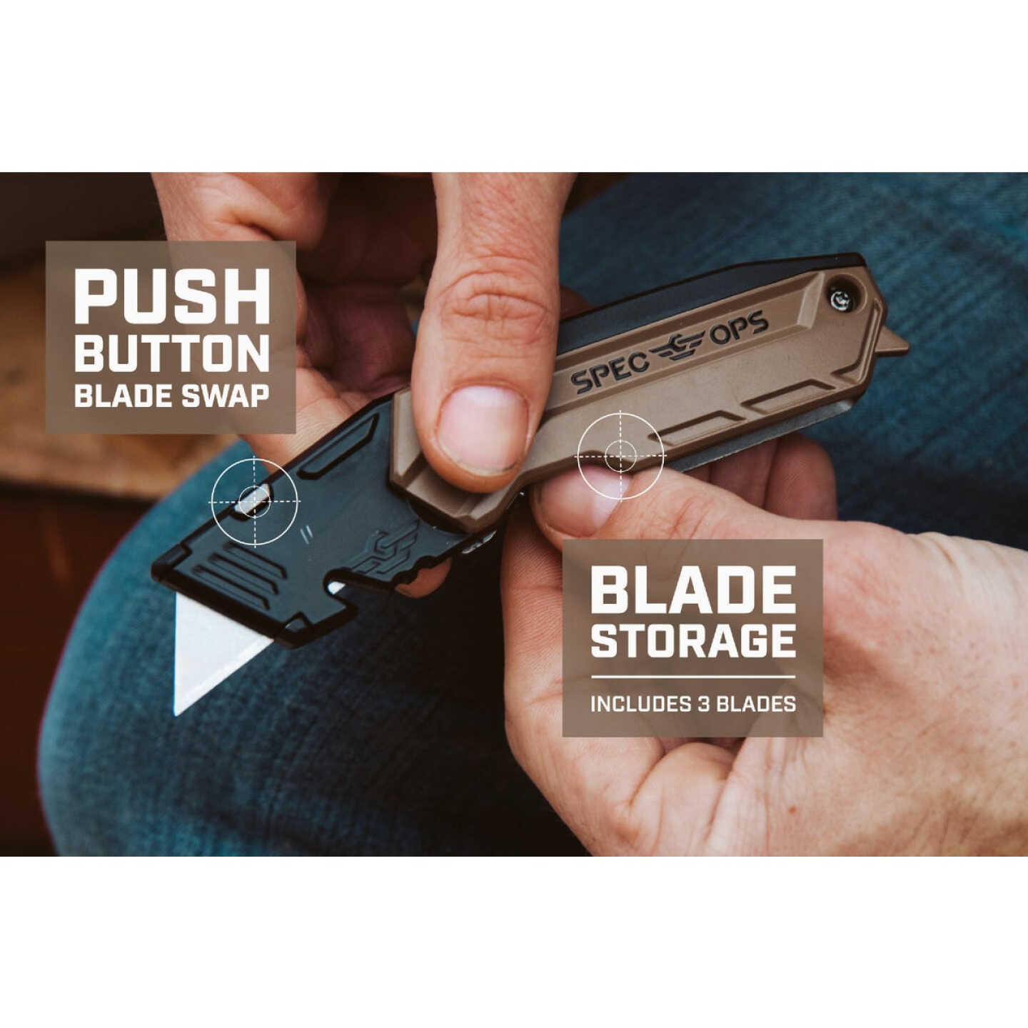Spec Ops Folding Utility Knife with (3) Blades Image 4