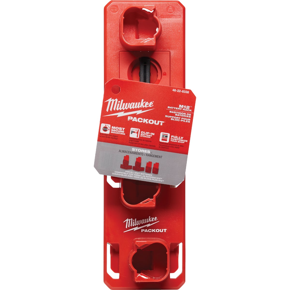 Milwaukee PACKOUT 4-Battery M12 Battery Rack Image 2