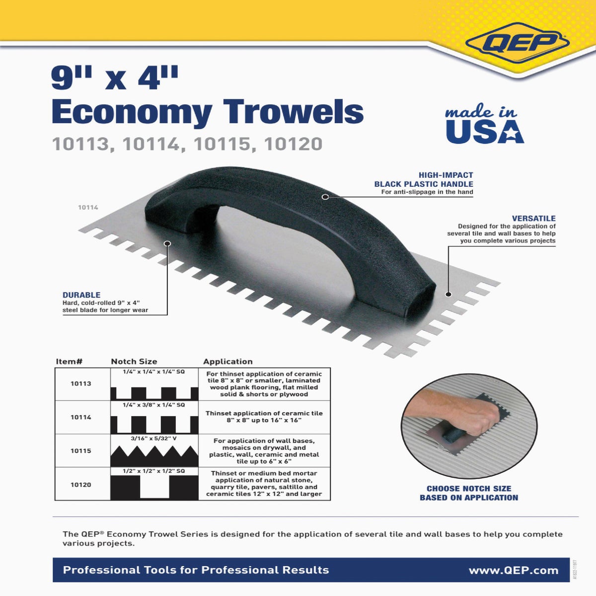 QEP 3/16 In. x 5/32 In. V-Notch Trowel Image 5