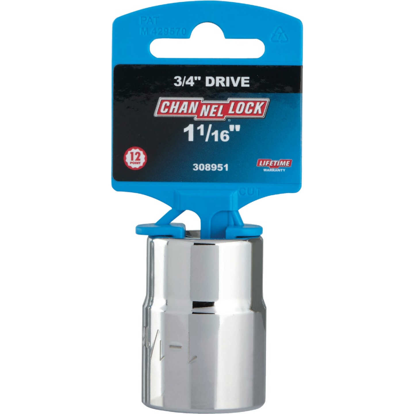 Channellock 3/4 In. Drive 1-1/16 In. 12-Point Shallow Standard Socket Image 2