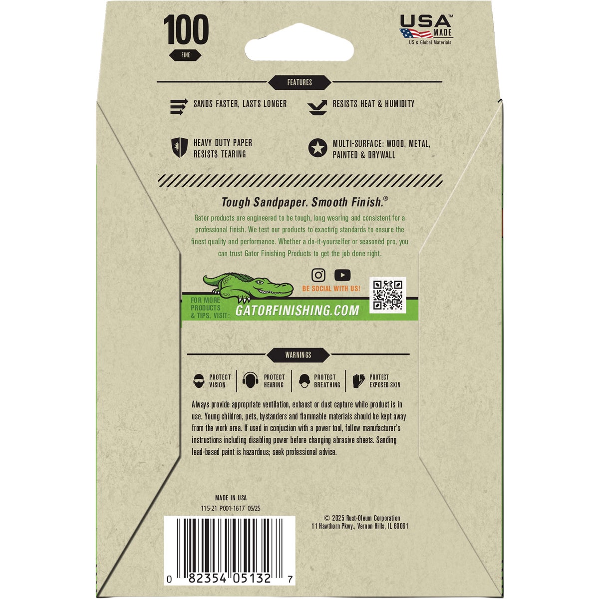 Gator 4.5 In. x 5.5 In. 100-Grit Aluminum Oxide Sandpaper Sheet (25-Pack) Image 2