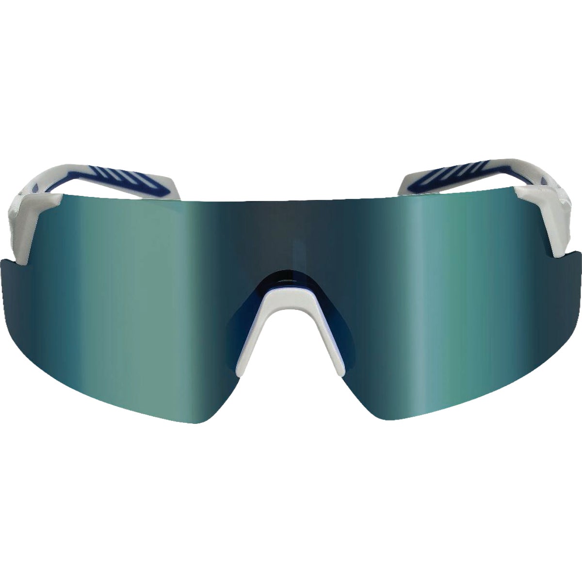 3M Blue/White Frame Safety Glasses with Mirrored Lenses Image 1