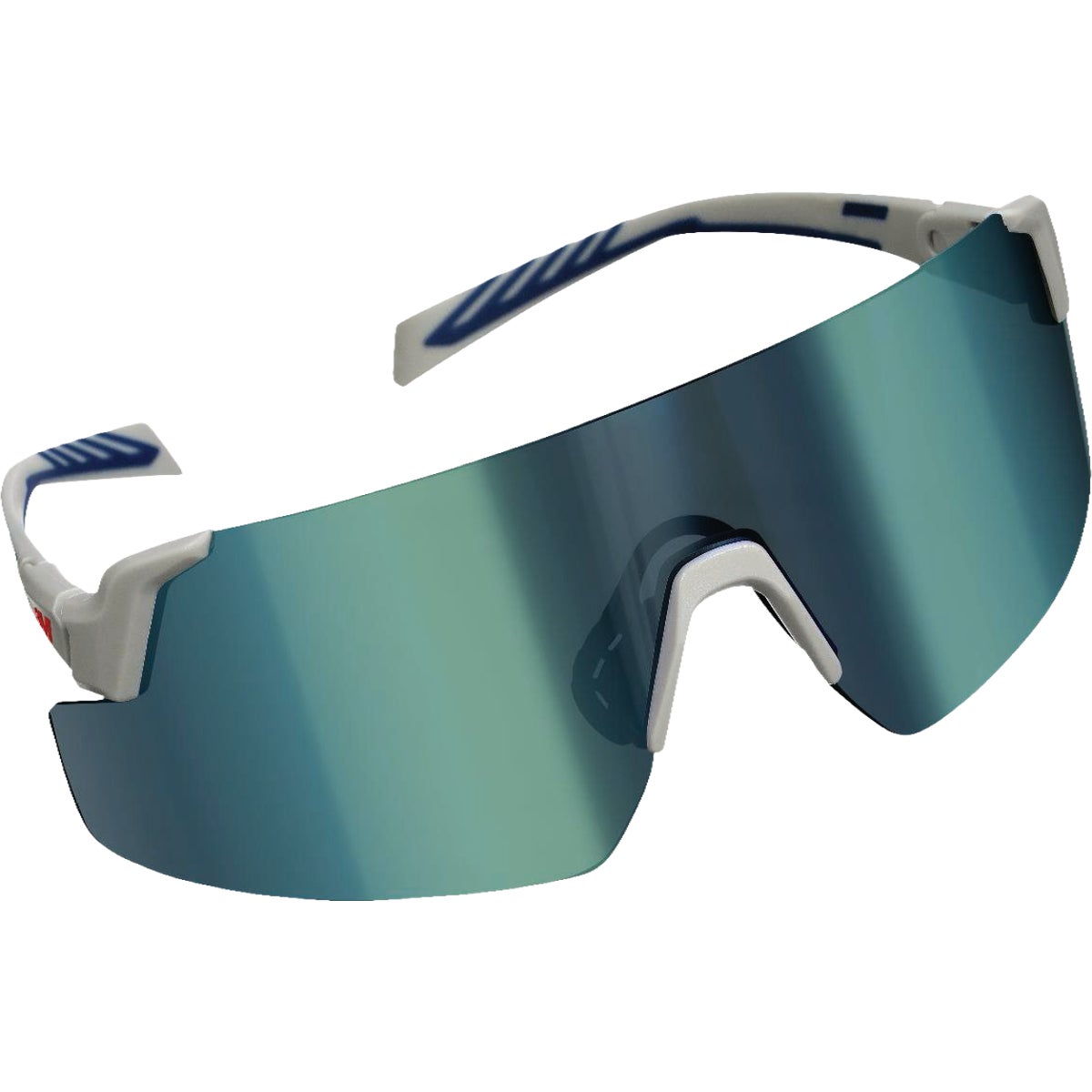 3M Blue/White Frame Safety Glasses with Mirrored Lenses Image 4
