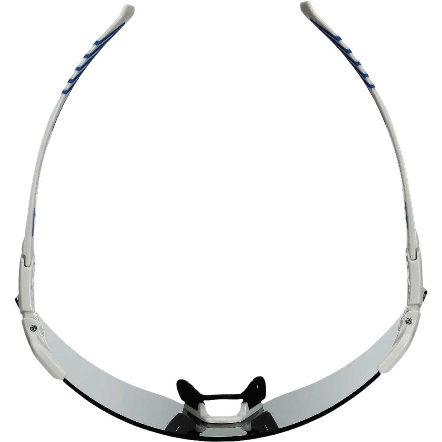 3M Blue/White Frame Safety Glasses with Mirrored Lenses Image 2