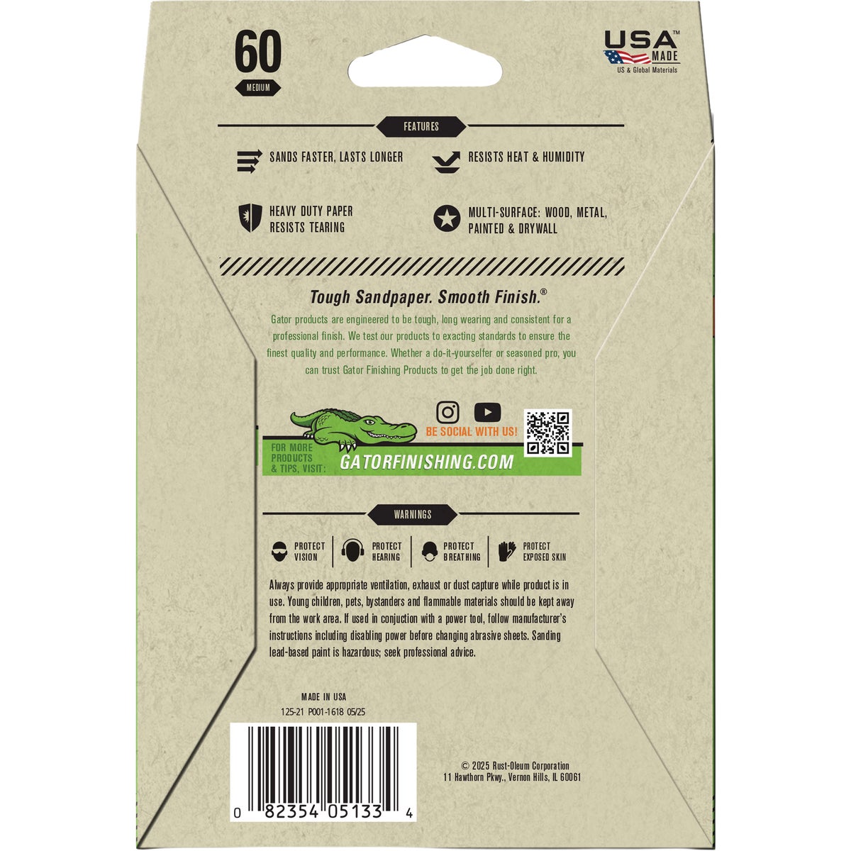 Gator 4.5 In. x 5.5 In. 60-Grit Aluminum Oxide Sandpaper Sheet (25-Pack) Image 2