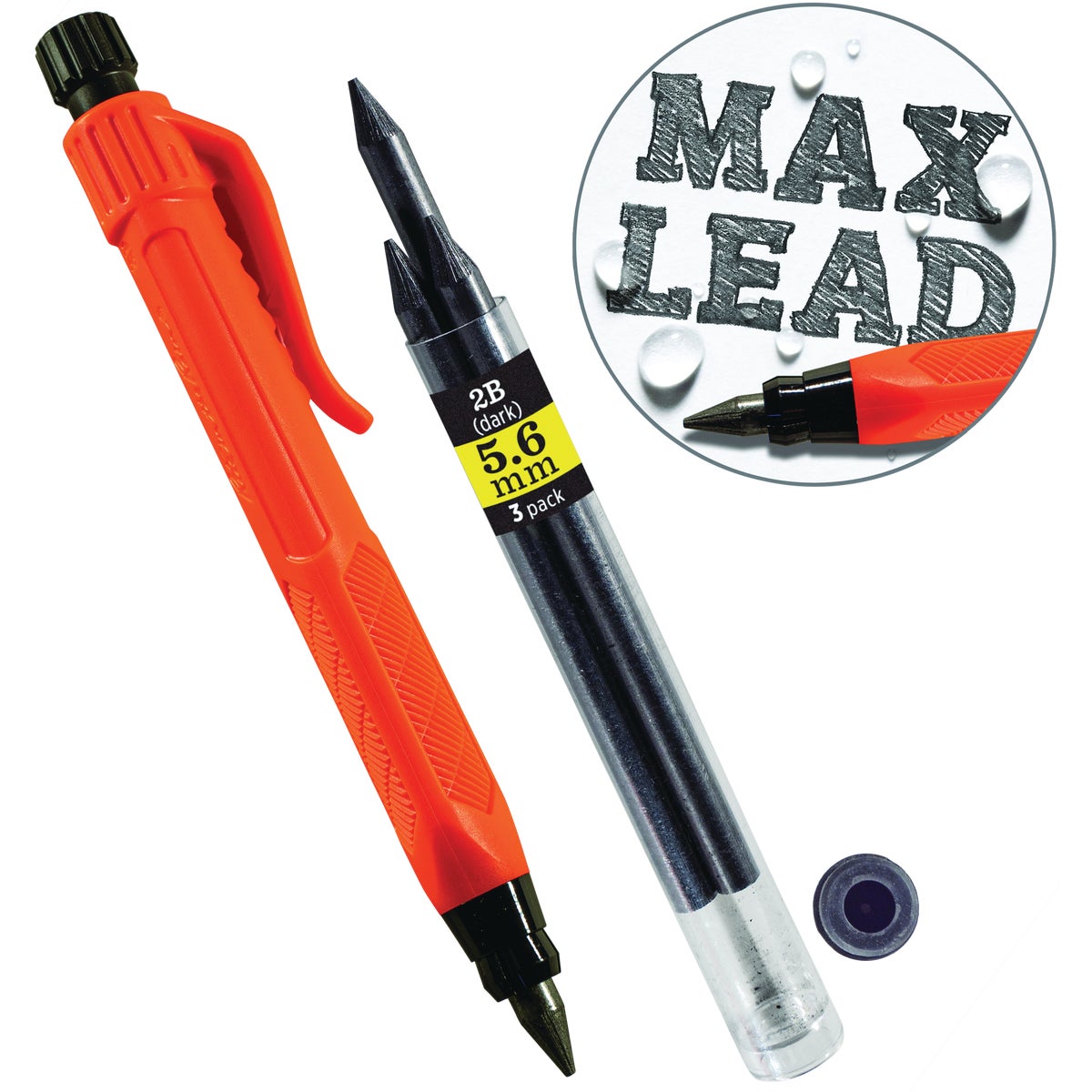 Rite in the Rain 5.6 mm Gravity-Fed Lead Holder Pencil, Orange