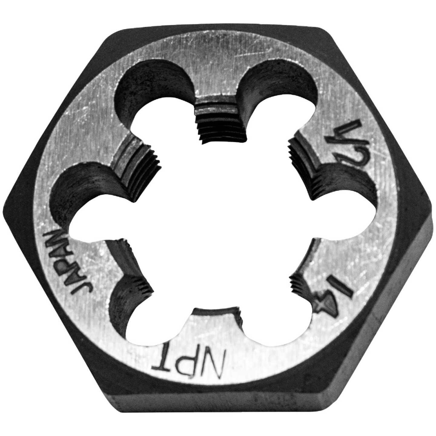 Century Drill & Tool 1/2-14 NPT 1 In. Across Flats Hexagon Pipe Die Image 1