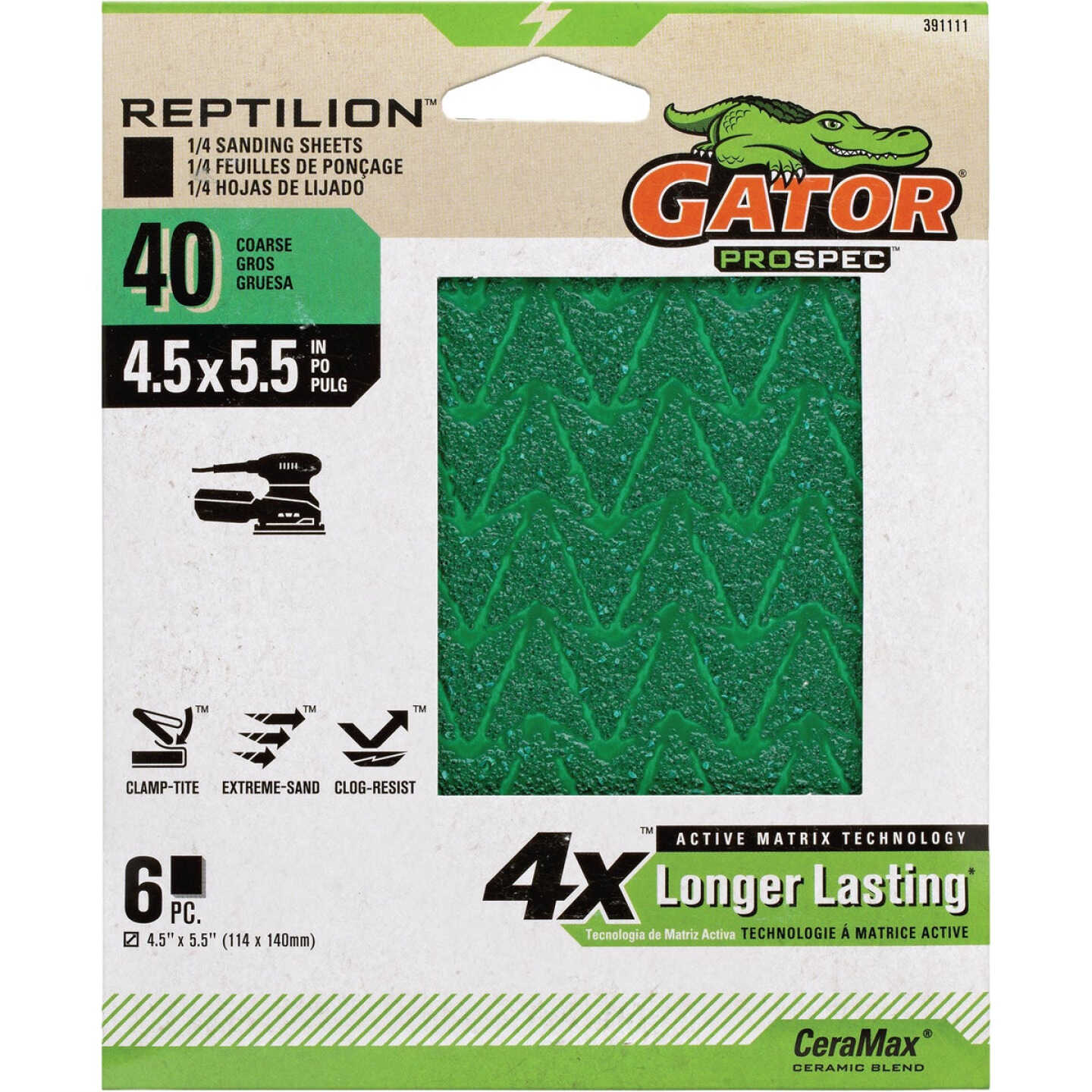 Gator Reptilian 40-Grit Sanding Sheet (6-Pack) Image 1