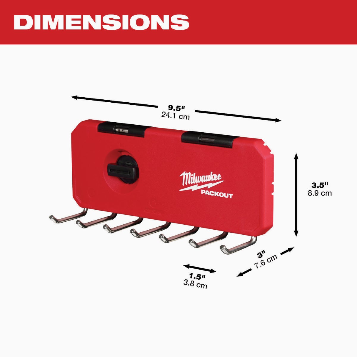 Milwaukee PACKOUT 7-Hook Rack Image 3