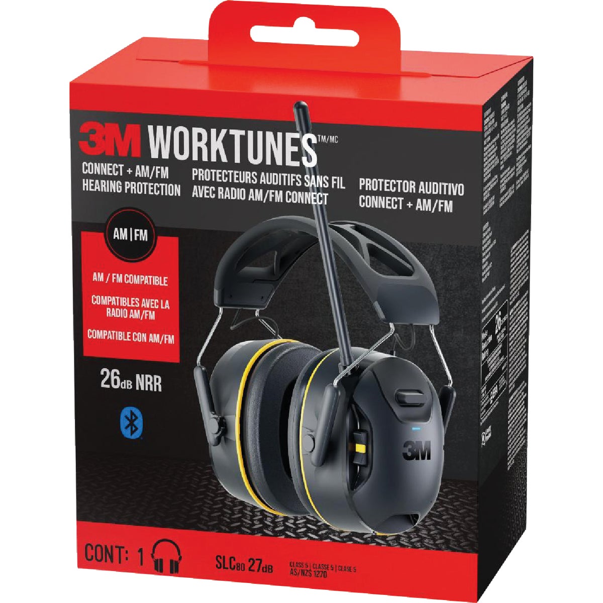 3M WorkTunes Connect + 26 dB AM/FM Wireless Bluetooth Earmuffs Image 6