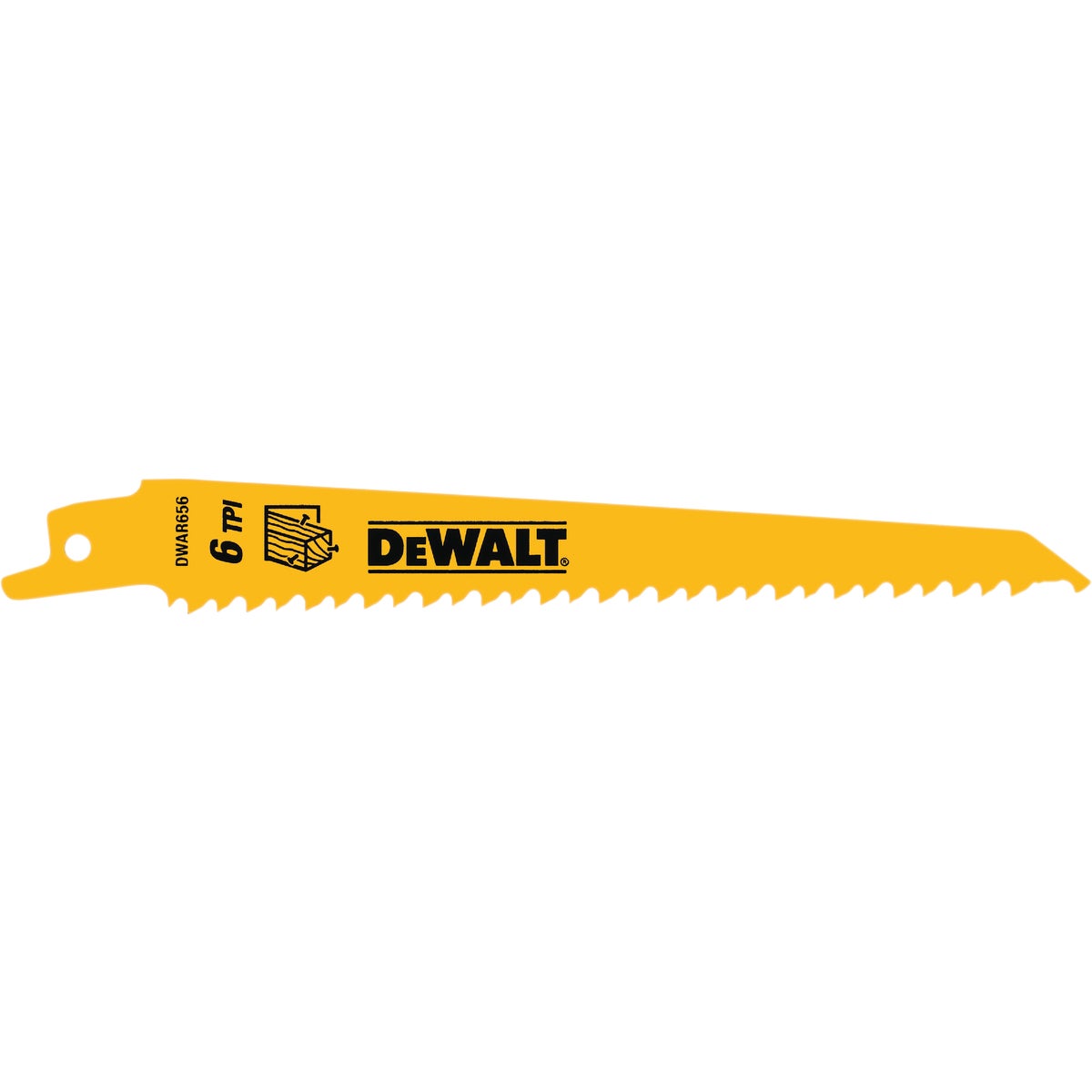 DEWALT 6 In. 6 TPI Taper Back Bi-Metal Reciprocating Saw Blade (2-Pack) Image 1