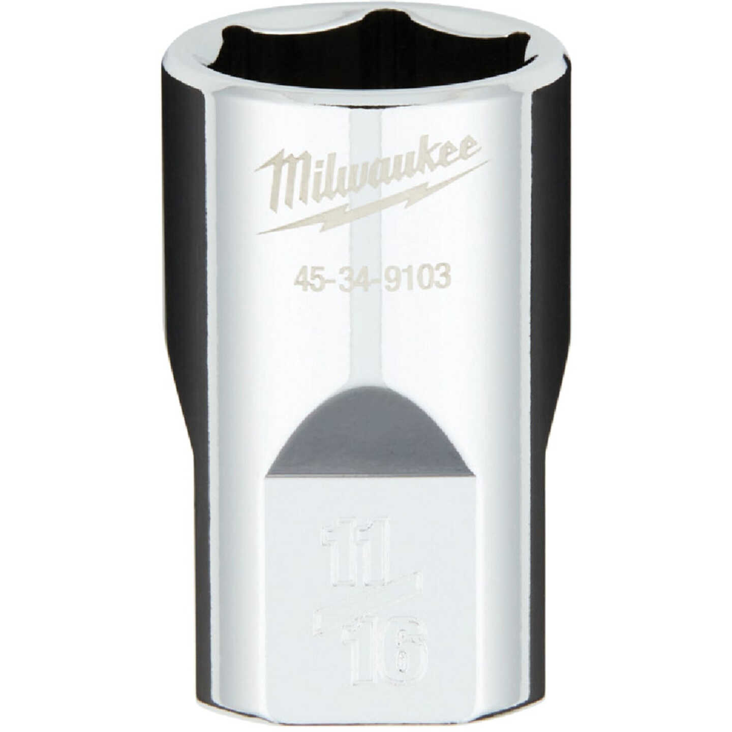 Milwaukee 1/2 In. Drive 11/16 In. 6-Point Shallow Standard Socket with FOUR FLAT Sides Image 1