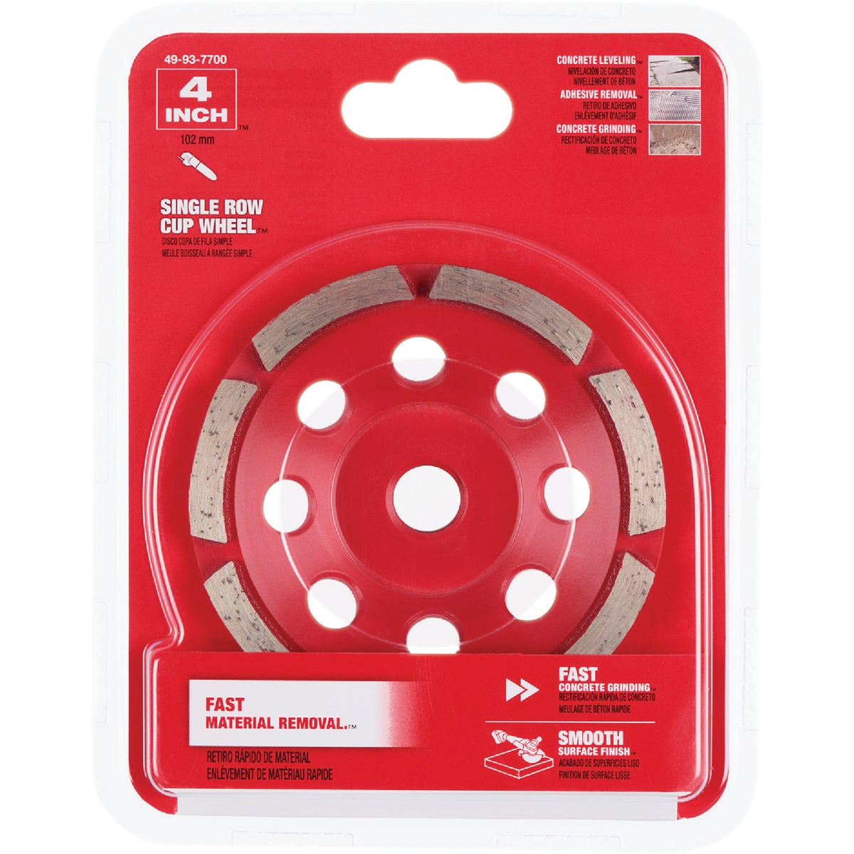 Milwaukee 4 In. Single Row Diamond Cup Wheel Image 4