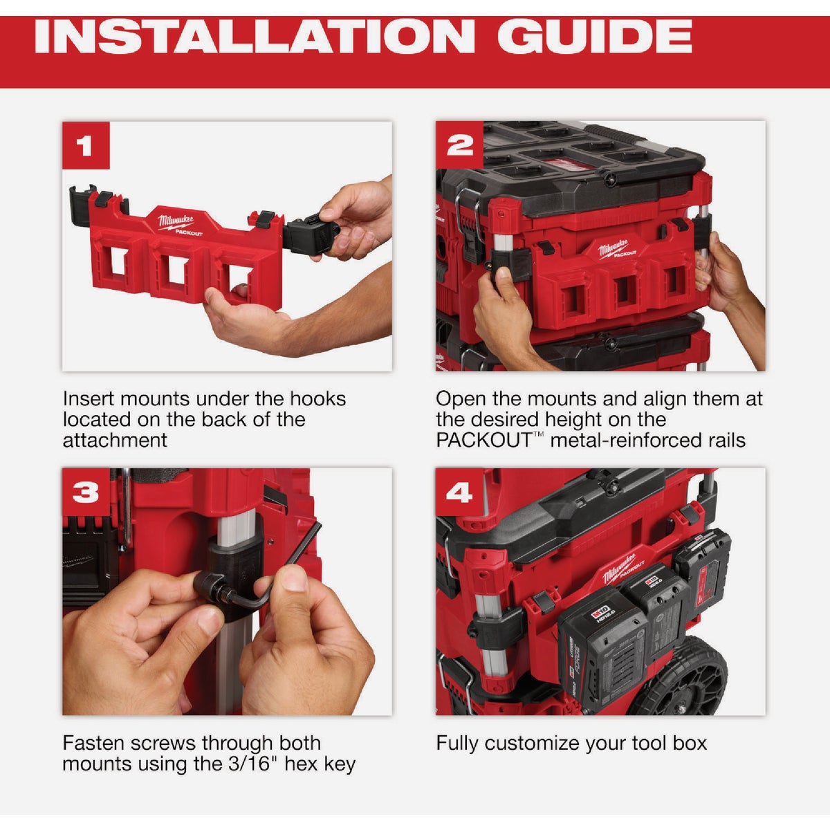 Milwaukee PACKOUT Tool Box Attachment Mount Image 4