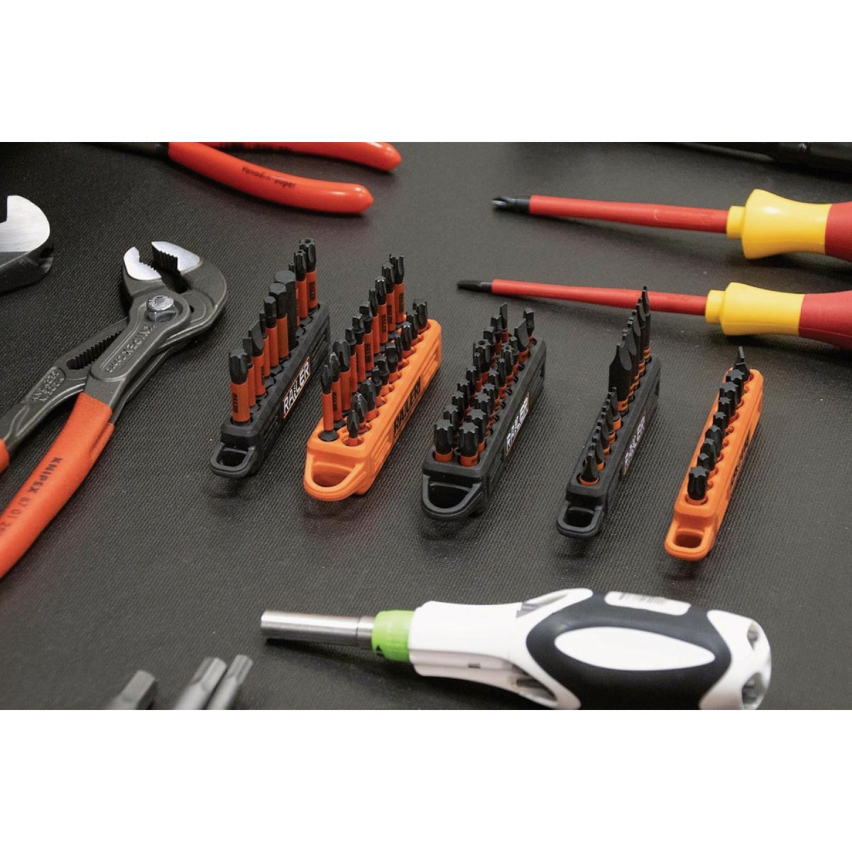 Railer 10-Hole Bitrail Black Bit Holder Storage Organizer with Carabiner Image 4