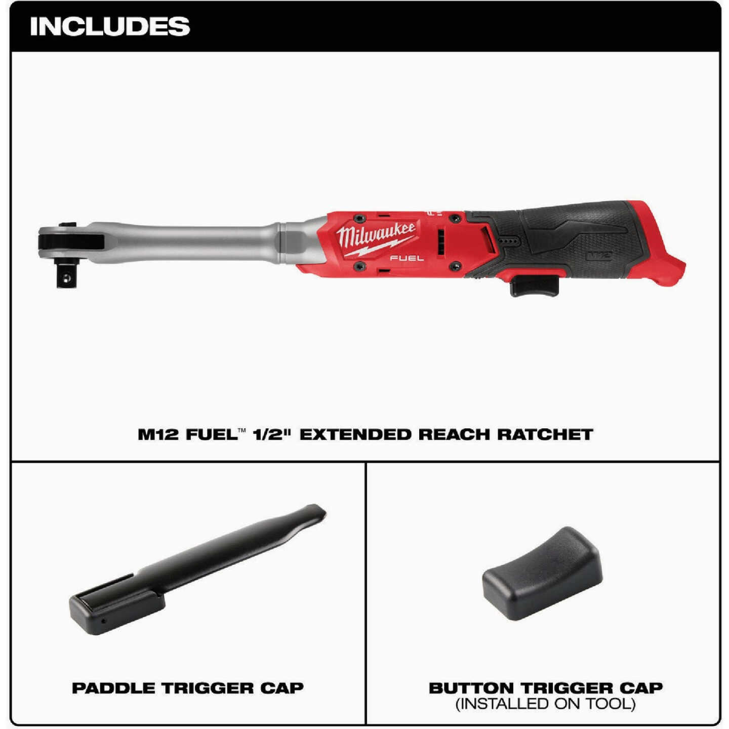 Milwaukee M12 FUEL 1/2 In. Extended Reach Ratchet Image 4