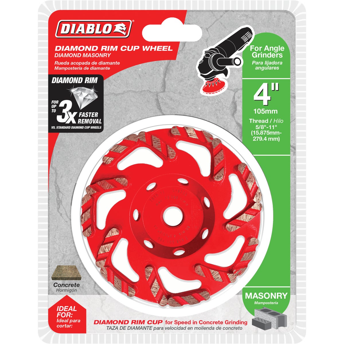 Diablo 4 In. Masonry Diamond Cup Wheel Image 2