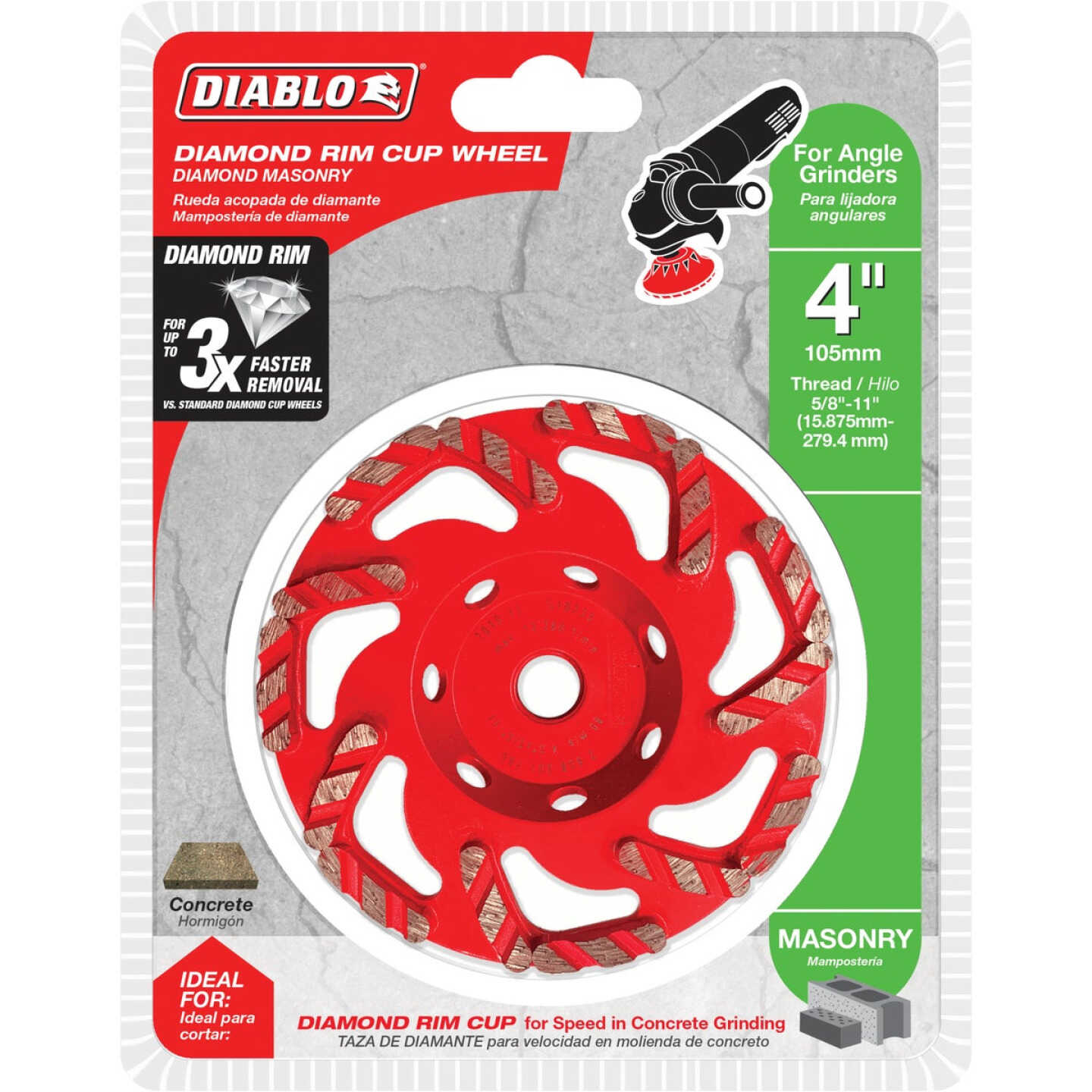 Diablo 4 In. Masonry Diamond Cup Wheel Image 2