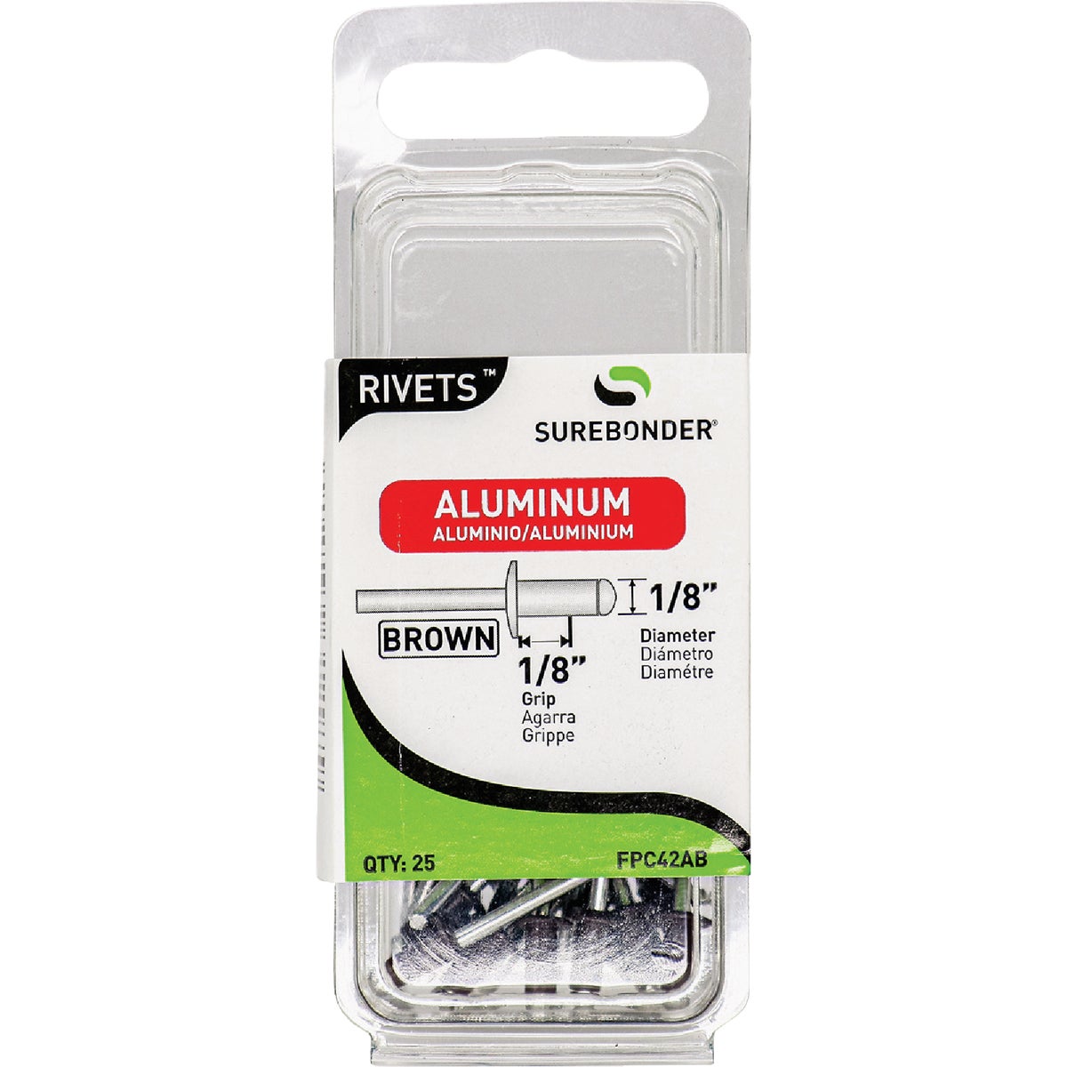 Surebonder 1/8 In. x 1/8 In. Brown Aluminum Rivet (25-Pack) Image 1