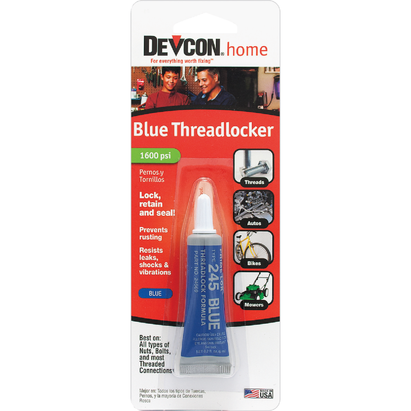 Devcon 0.2 Oz. Blue Threadlocker Image 1